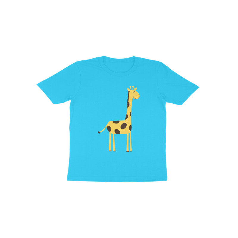 Toddler Half Sleeve Round Neck Tshirt – Cute Tall Giraffe puraidoprints