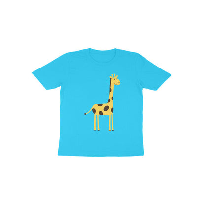 Toddler Half Sleeve Round Neck Tshirt – Cute Tall Giraffe puraidoprints