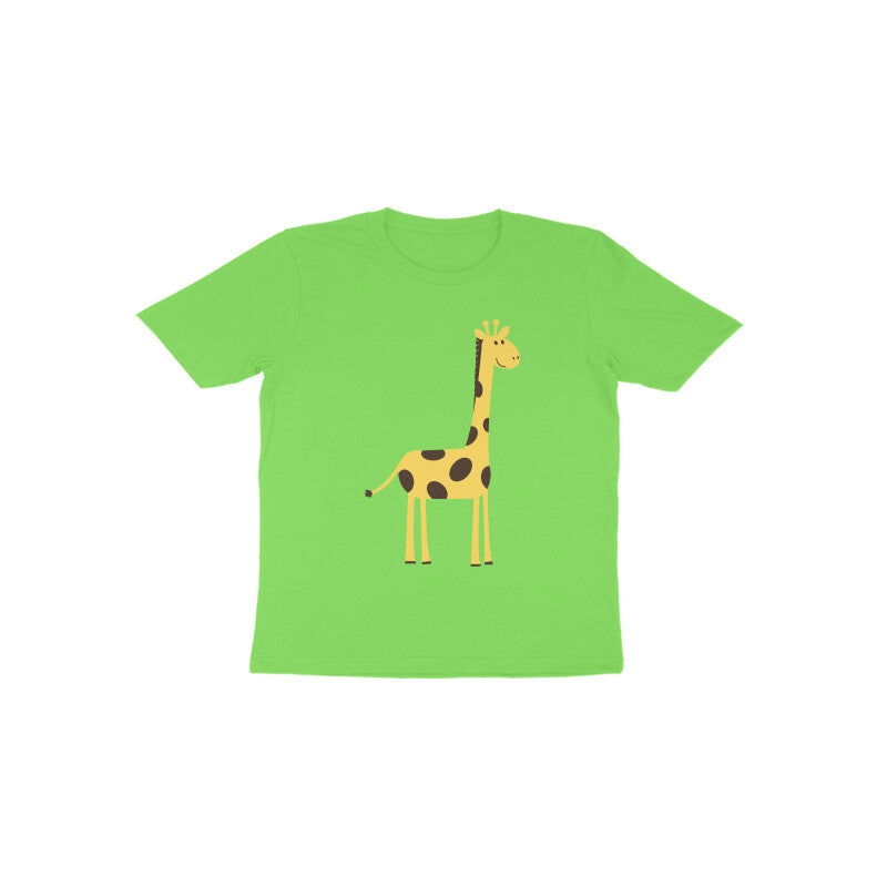 Toddler Half Sleeve Round Neck Tshirt – Cute Tall Giraffe puraidoprints