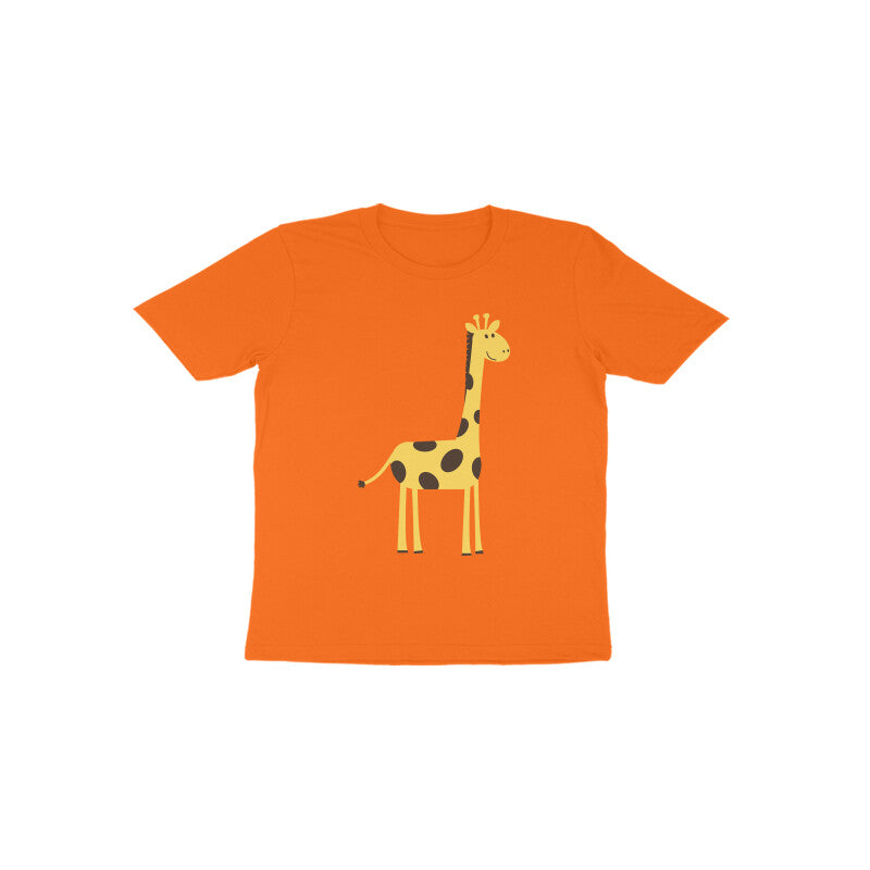 Toddler Half Sleeve Round Neck Tshirt – Cute Tall Giraffe puraidoprints