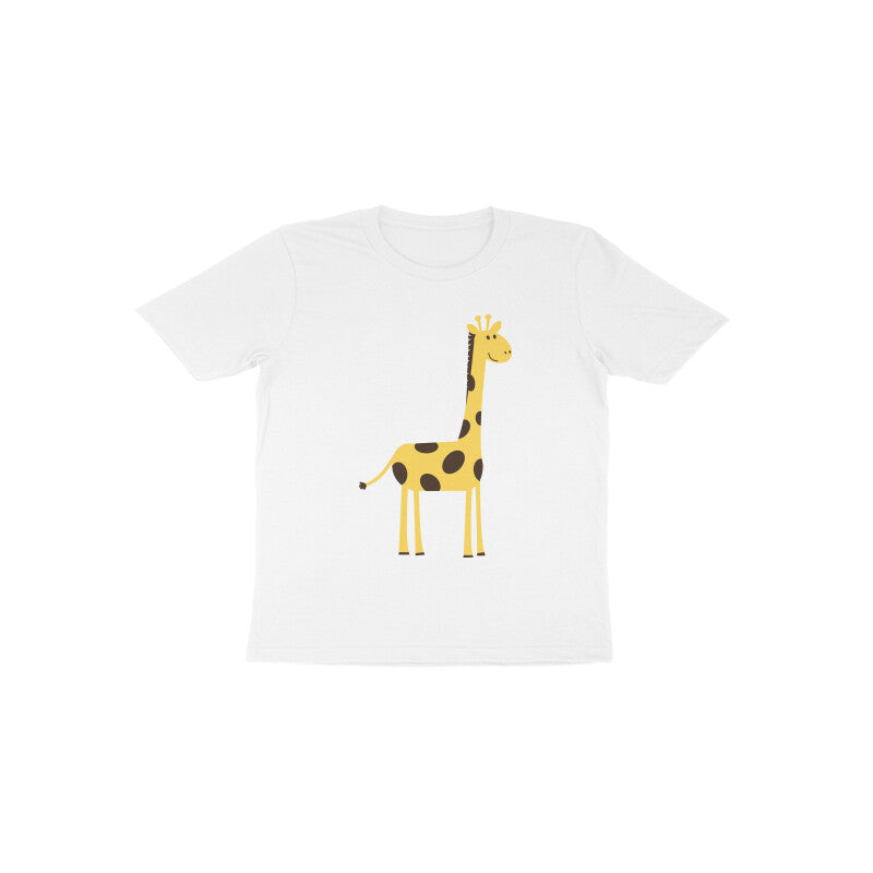 Toddler Half Sleeve Round Neck Tshirt – Cute Tall Giraffe puraidoprints
