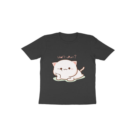 Toddler Half Sleeve Round Neck Tshirt – Cute What’s up- Cat puraidoprints