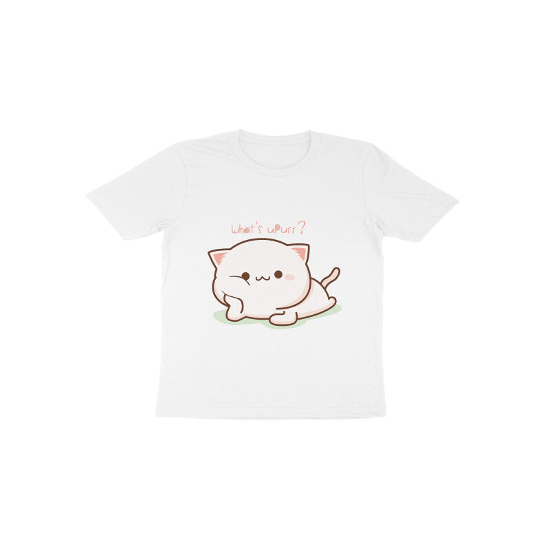 Toddler Half Sleeve Round Neck Tshirt – Cute What’s up- Cat puraidoprints