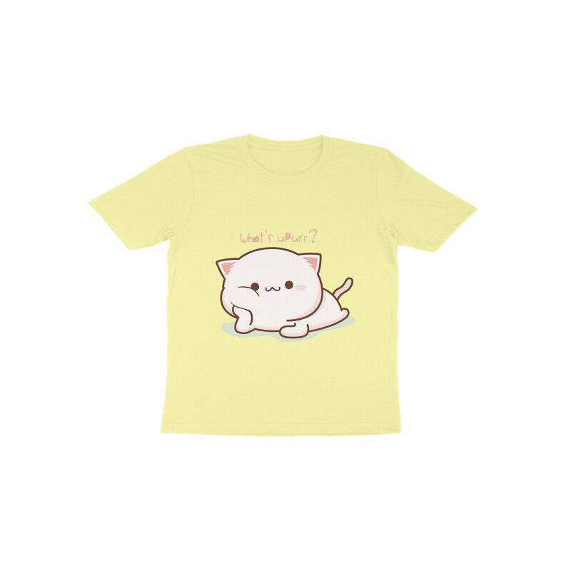 Toddler Half Sleeve Round Neck Tshirt – Cute What’s up- Cat puraidoprints