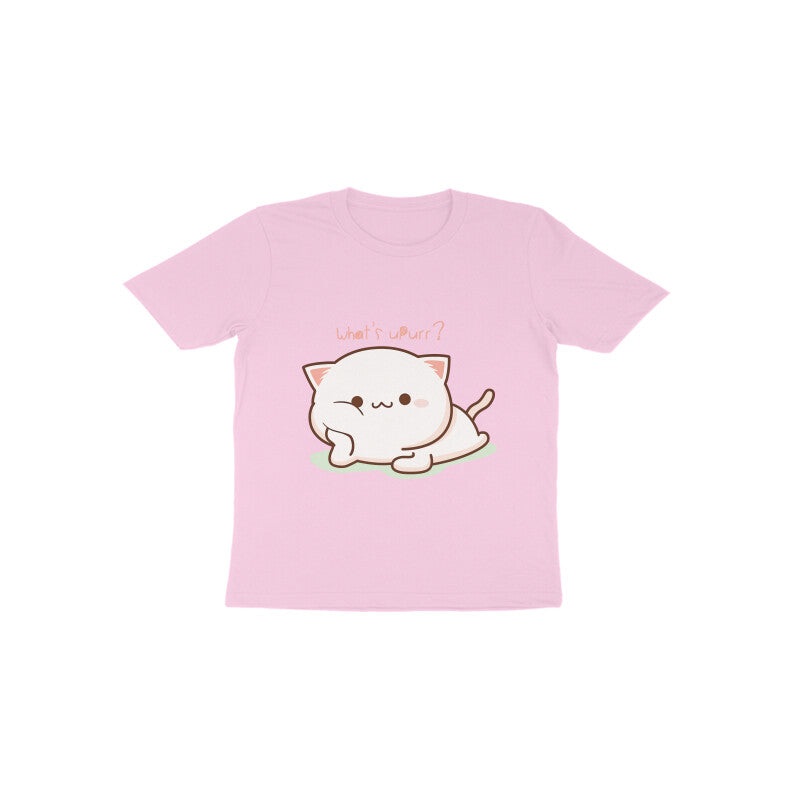 Toddler Half Sleeve Round Neck Tshirt – Cute What’s up- Cat puraidoprints