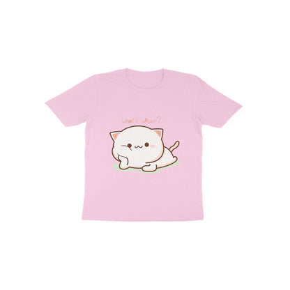 Toddler Half Sleeve Round Neck Tshirt – Cute What’s up- Cat puraidoprints