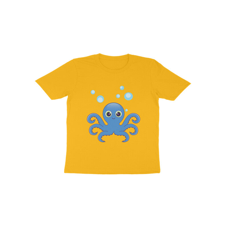 Toddler Half Sleeve Round Neck Tshirt – Cute octopus puraidoprints