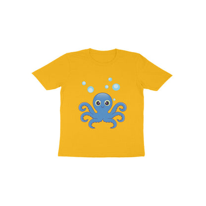Toddler Half Sleeve Round Neck Tshirt – Cute octopus puraidoprints