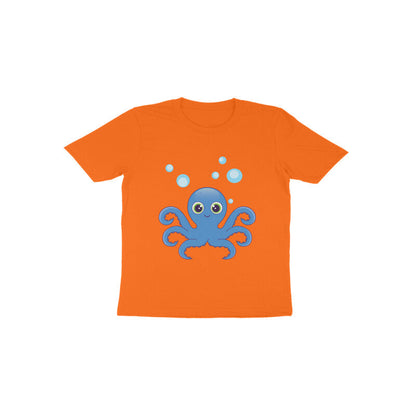 Toddler Half Sleeve Round Neck Tshirt – Cute octopus puraidoprints