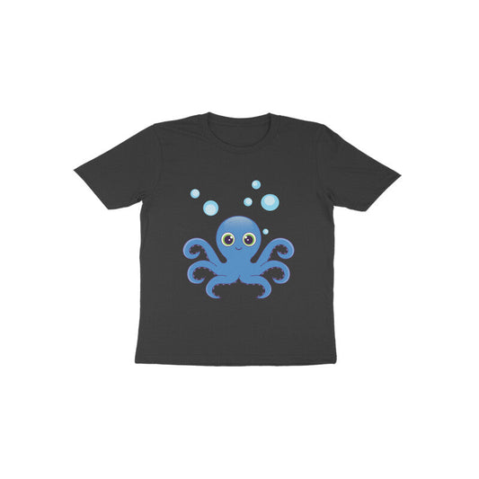 Toddler Half Sleeve Round Neck Tshirt – Cute octopus puraidoprints