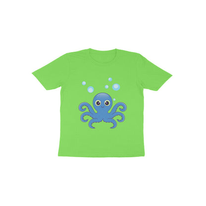 Toddler Half Sleeve Round Neck Tshirt – Cute octopus puraidoprints