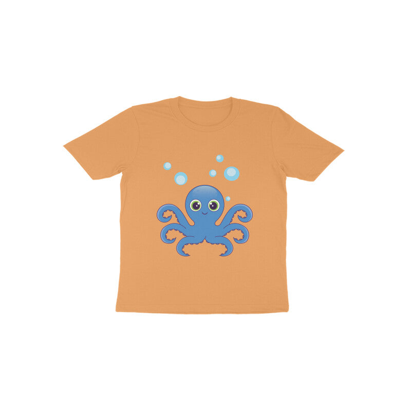 Toddler Half Sleeve Round Neck Tshirt – Cute octopus puraidoprints