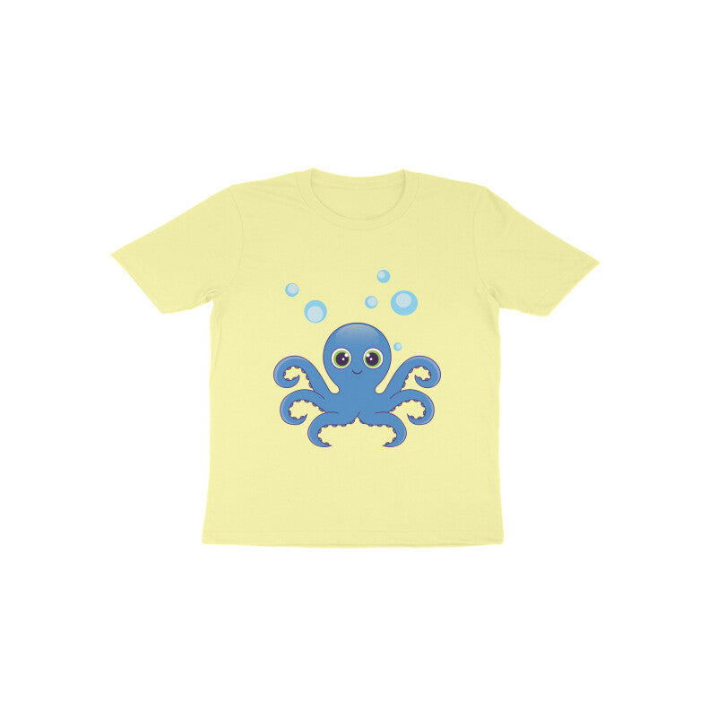 Toddler Half Sleeve Round Neck Tshirt – Cute octopus puraidoprints