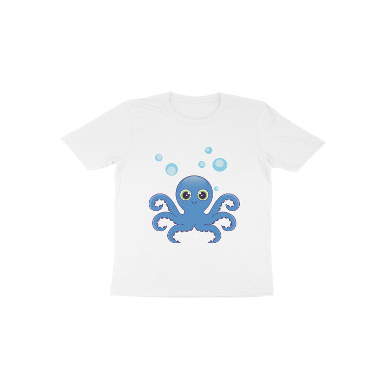 Toddler Half Sleeve Round Neck Tshirt – Cute octopus puraidoprints