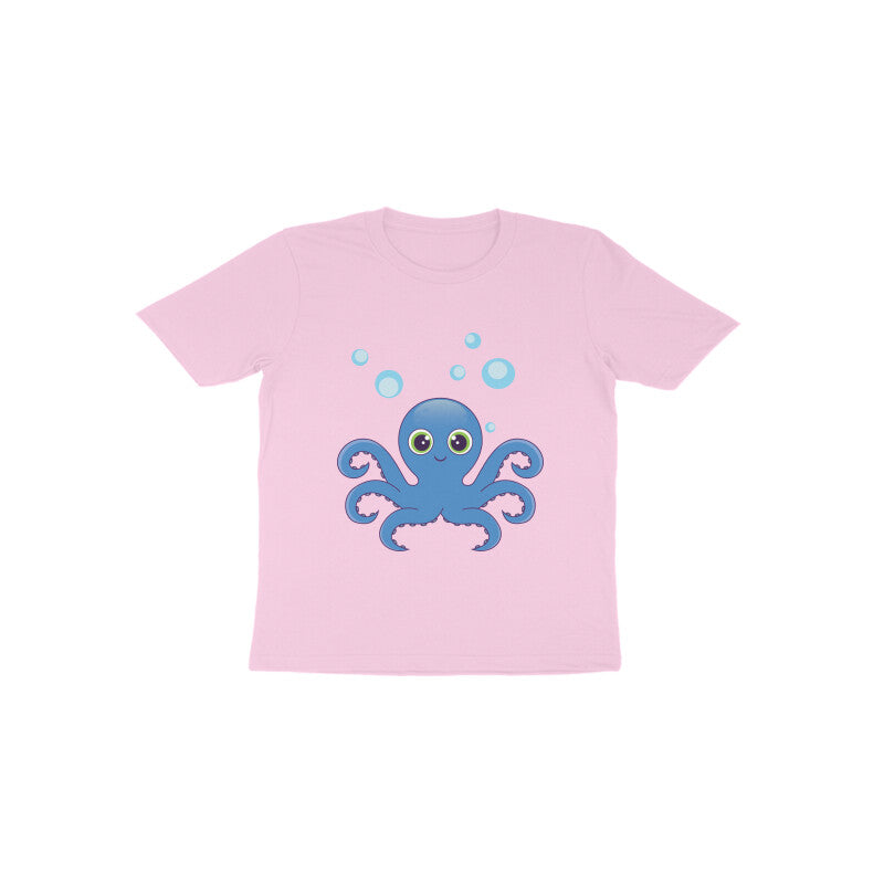Toddler Half Sleeve Round Neck Tshirt – Cute octopus puraidoprints