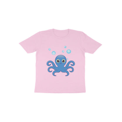 Toddler Half Sleeve Round Neck Tshirt – Cute octopus puraidoprints