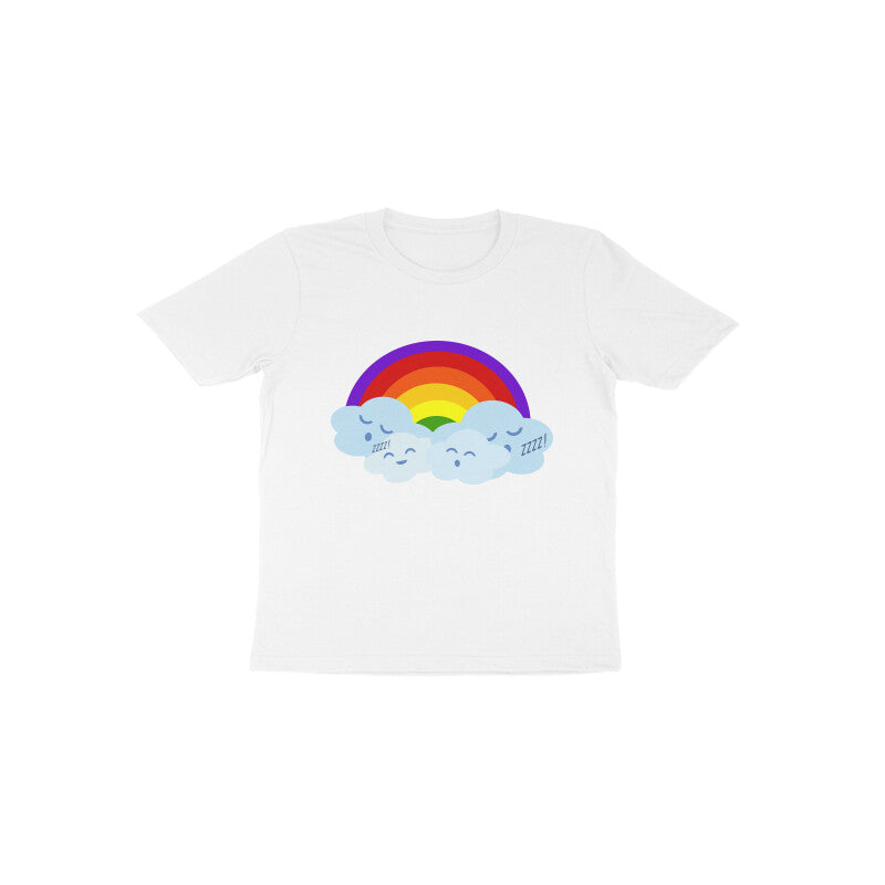 Toddler Half Sleeve Round Neck Tshirt –  Happy Cloud & Rainbow puraidoprints