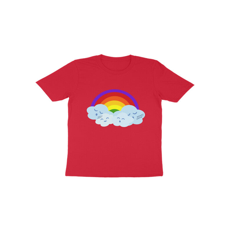 Toddler Half Sleeve Round Neck Tshirt –  Happy Cloud & Rainbow puraidoprints