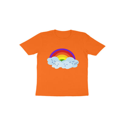 Toddler Half Sleeve Round Neck Tshirt –  Happy Cloud & Rainbow puraidoprints