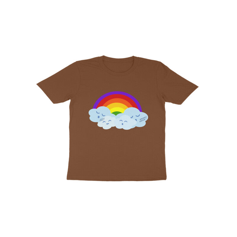 Toddler Half Sleeve Round Neck Tshirt –  Happy Cloud & Rainbow puraidoprints