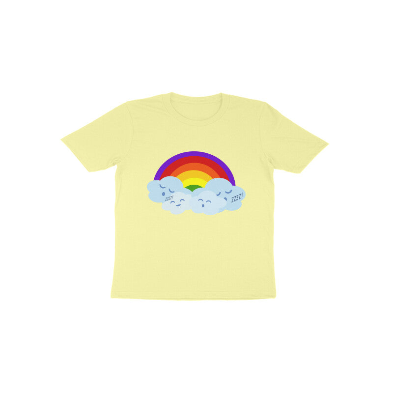 Toddler Half Sleeve Round Neck Tshirt –  Happy Cloud & Rainbow puraidoprints