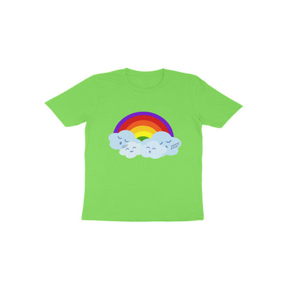 Toddler Half Sleeve Round Neck Tshirt –  Happy Cloud & Rainbow puraidoprints