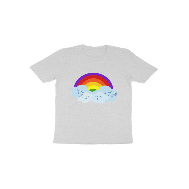 Toddler Half Sleeve Round Neck Tshirt –  Happy Cloud & Rainbow puraidoprints