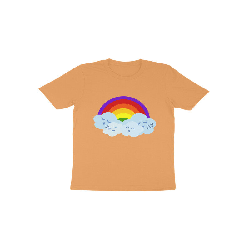 Toddler Half Sleeve Round Neck Tshirt –  Happy Cloud & Rainbow puraidoprints