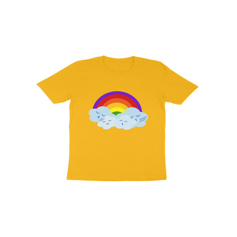 Toddler Half Sleeve Round Neck Tshirt –  Happy Cloud & Rainbow puraidoprints