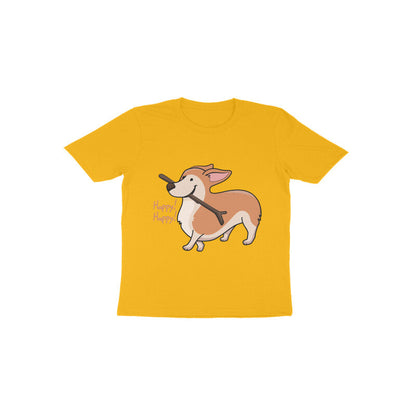 Toddler Half Sleeve Round Neck Tshirt  Happy Dog & Stick puraidoprints