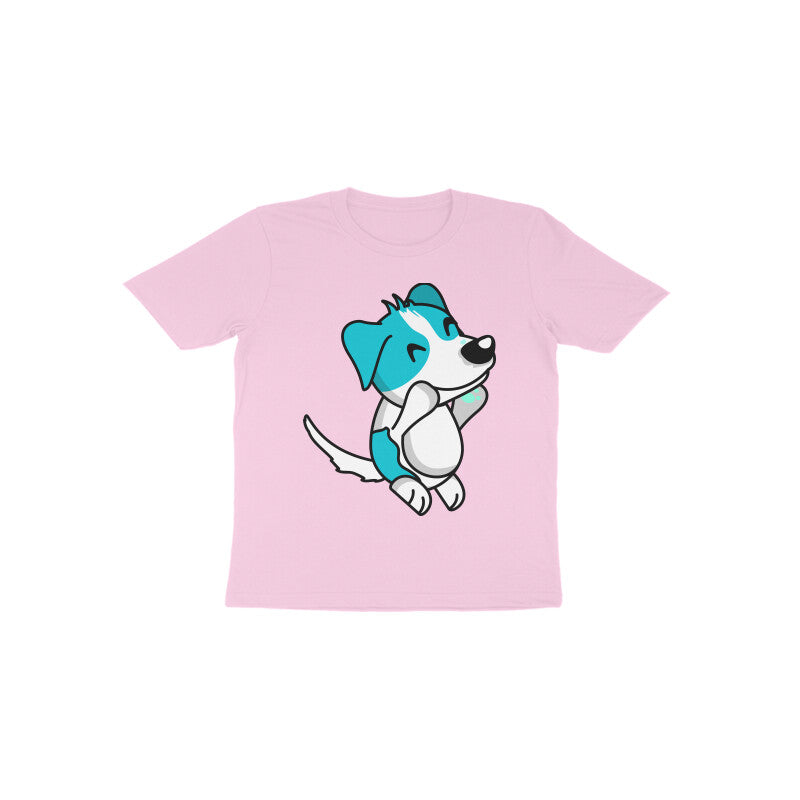 Toddler Half Sleeve Round Neck Tshirt – Smiling Jumping Dog puraidoprints