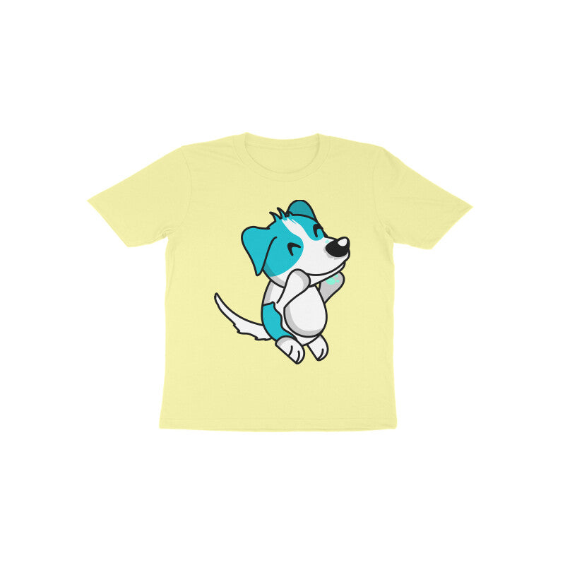 Toddler Half Sleeve Round Neck Tshirt – Smiling Jumping Dog puraidoprints