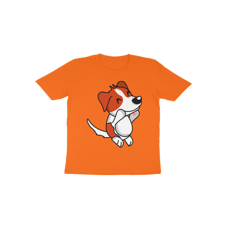 Toddler Half Sleeve Round Neck Tshirt – Smiling Jumping Dog puraidoprints