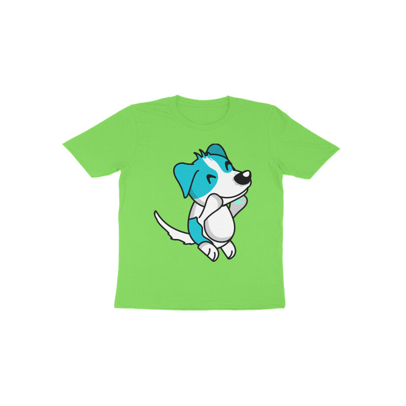 Toddler Half Sleeve Round Neck Tshirt – Smiling Jumping Dog puraidoprints