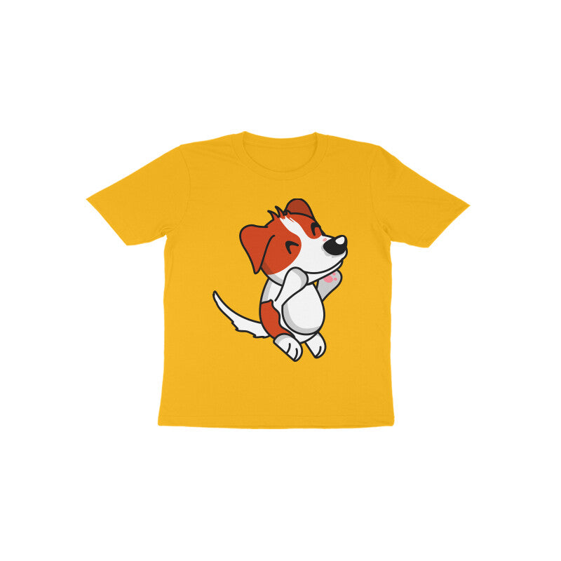 Toddler Half Sleeve Round Neck Tshirt – Smiling Jumping Dog puraidoprints