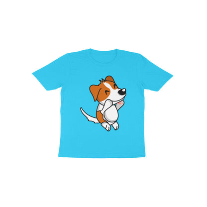 Toddler Half Sleeve Round Neck Tshirt – Smiling Jumping Dog puraidoprints