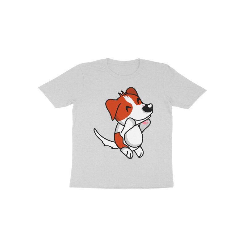 Toddler Half Sleeve Round Neck Tshirt – Smiling Jumping Dog puraidoprints