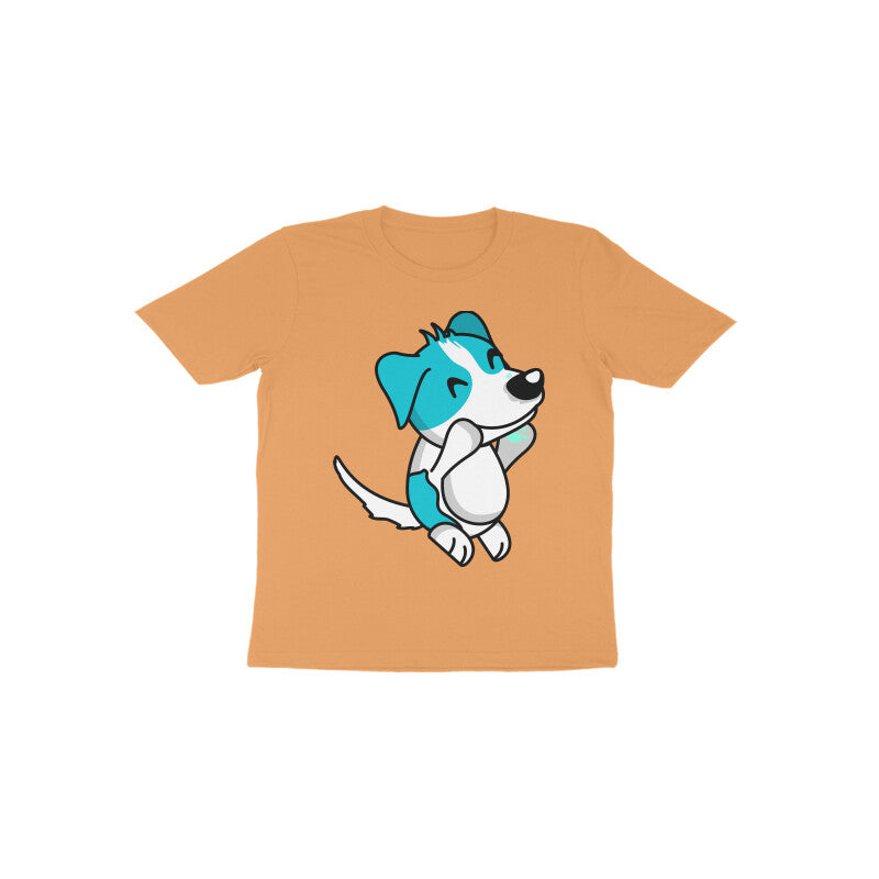 Toddler Half Sleeve Round Neck Tshirt – Smiling Jumping Dog puraidoprints