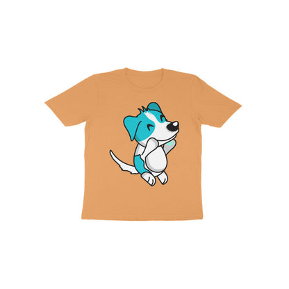 Toddler Half Sleeve Round Neck Tshirt – Smiling Jumping Dog puraidoprints