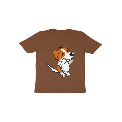 Toddler Half Sleeve Round Neck Tshirt – Smiling Jumping Dog puraidoprints