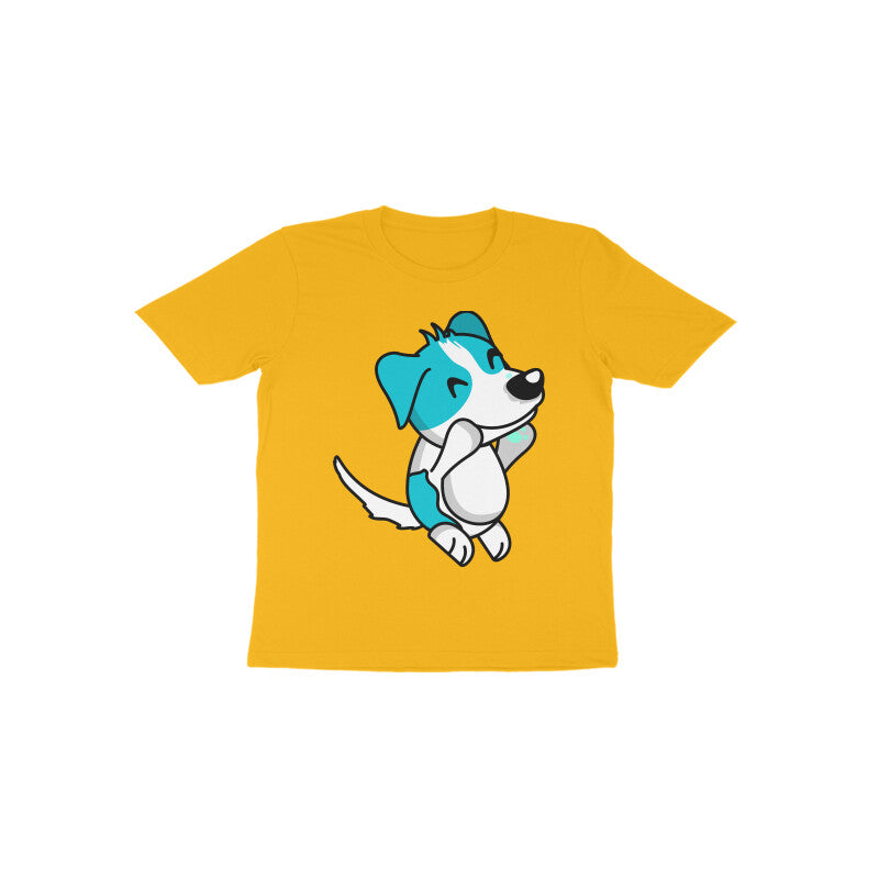 Toddler Half Sleeve Round Neck Tshirt – Smiling Jumping Dog puraidoprints