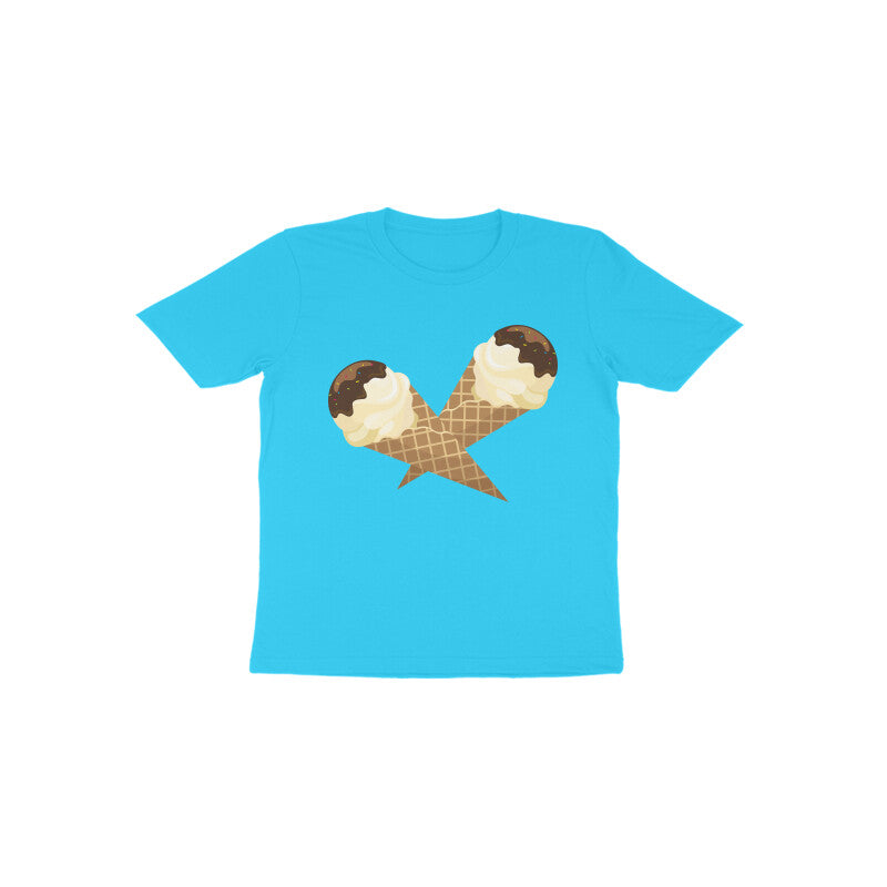 Toddler Half Sleeve Round Neck Tshirt –  Sweet Yummy Cone Icecream puraidoprints