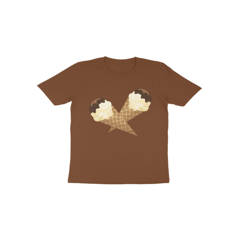 Toddler Half Sleeve Round Neck Tshirt –  Sweet Yummy Cone Icecream puraidoprints