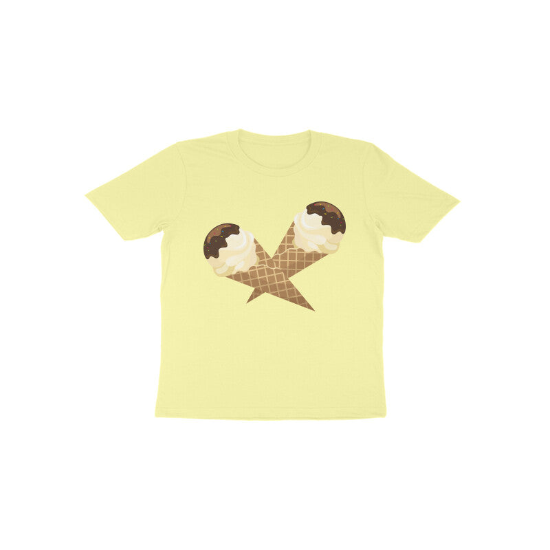 Toddler Half Sleeve Round Neck Tshirt –  Sweet Yummy Cone Icecream puraidoprints