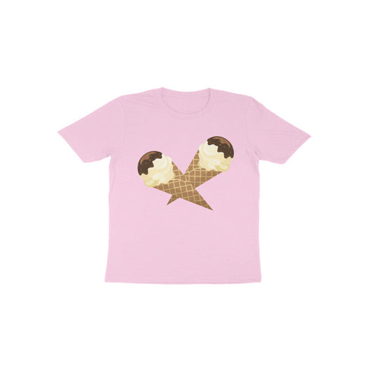Toddler Half Sleeve Round Neck Tshirt –  Sweet Yummy Cone Icecream puraidoprints