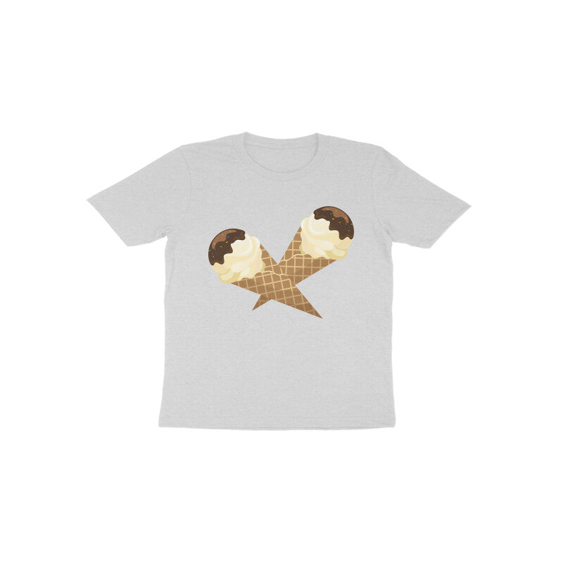 Toddler Half Sleeve Round Neck Tshirt –  Sweet Yummy Cone Icecream puraidoprints