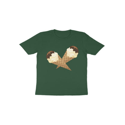 Toddler Half Sleeve Round Neck Tshirt –  Sweet Yummy Cone Icecream puraidoprints