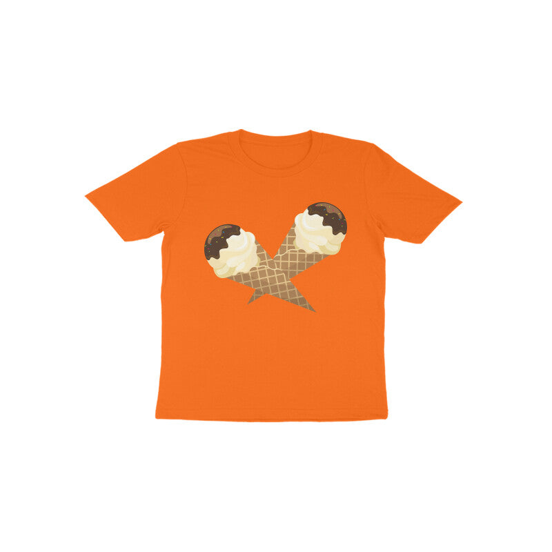 Toddler Half Sleeve Round Neck Tshirt –  Sweet Yummy Cone Icecream puraidoprints