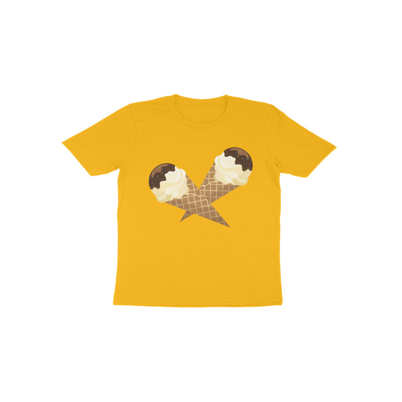 Toddler Half Sleeve Round Neck Tshirt –  Sweet Yummy Cone Icecream puraidoprints