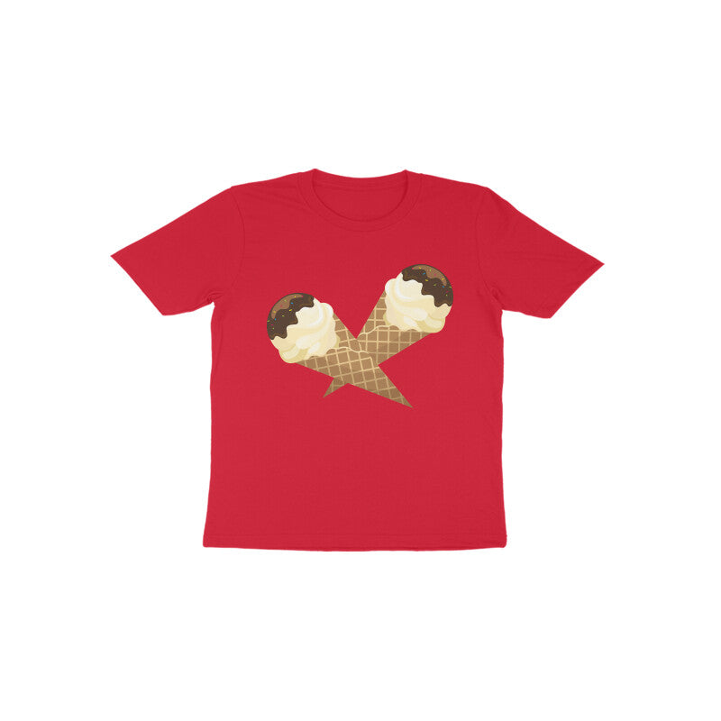 Toddler Half Sleeve Round Neck Tshirt –  Sweet Yummy Cone Icecream puraidoprints